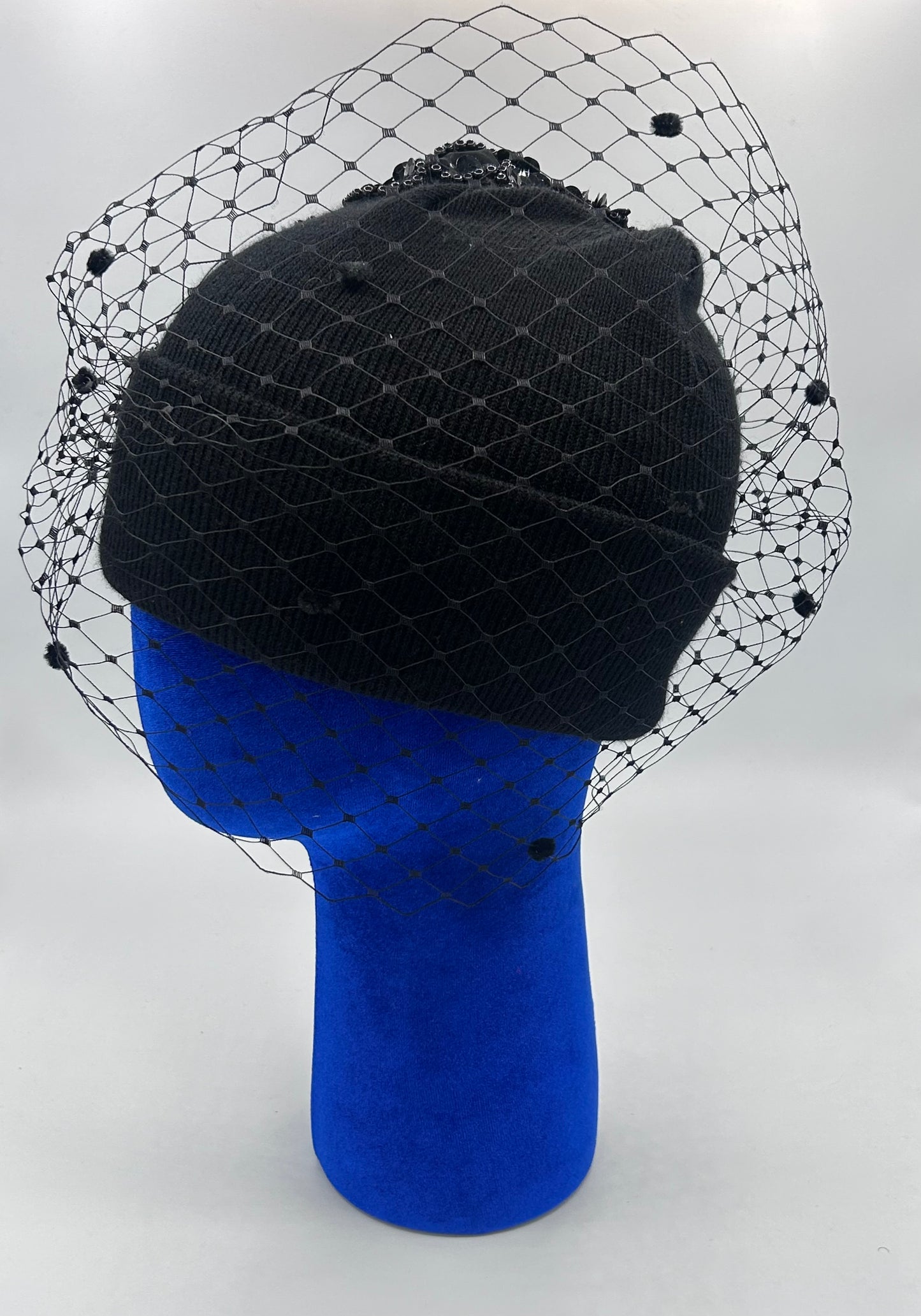 Black sequin beanie